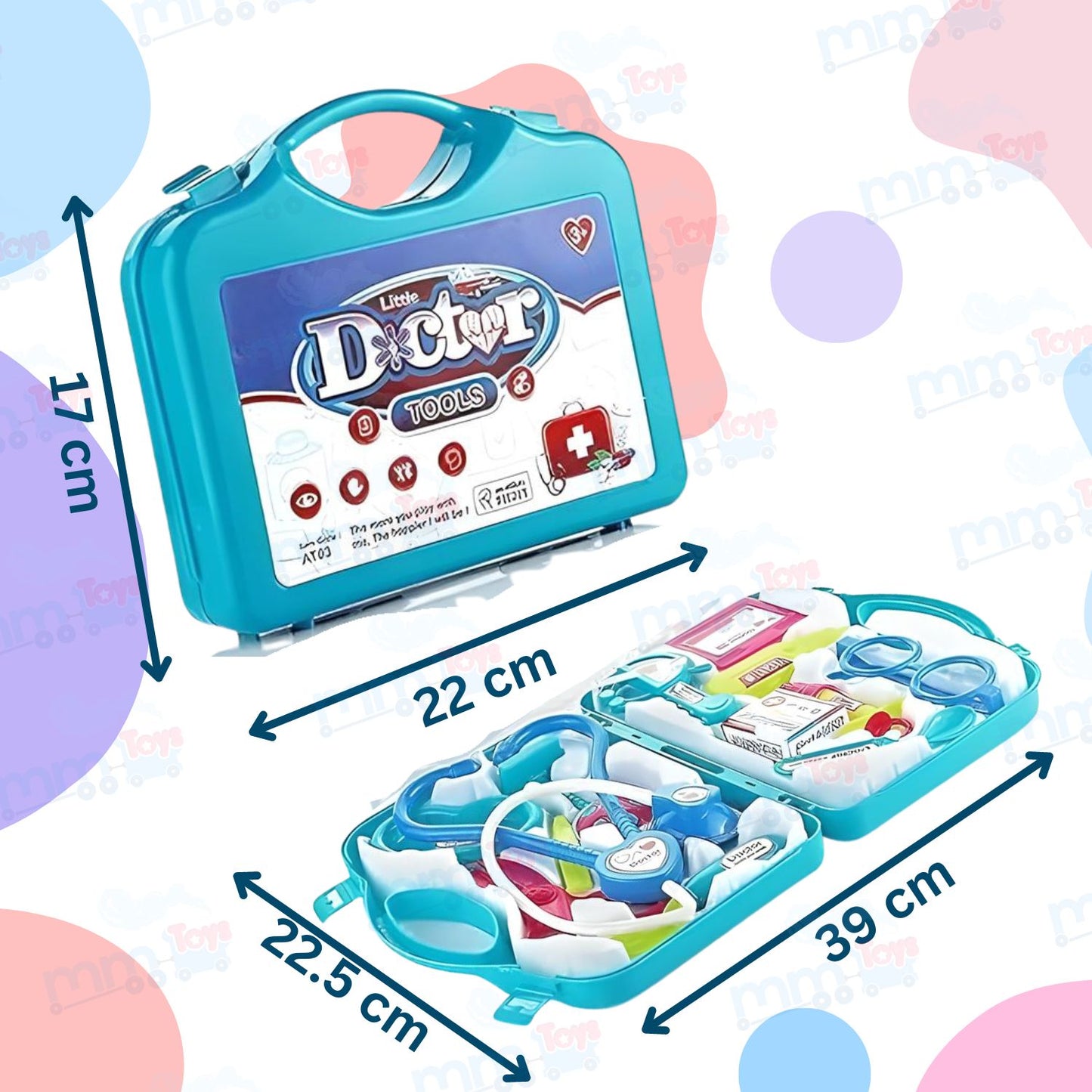 MM TOYS Doctor Play Set with Carry Case - Ideal Pretend Role Play Toy for Kids (3+ Years) - Suitable for Girls and Boys