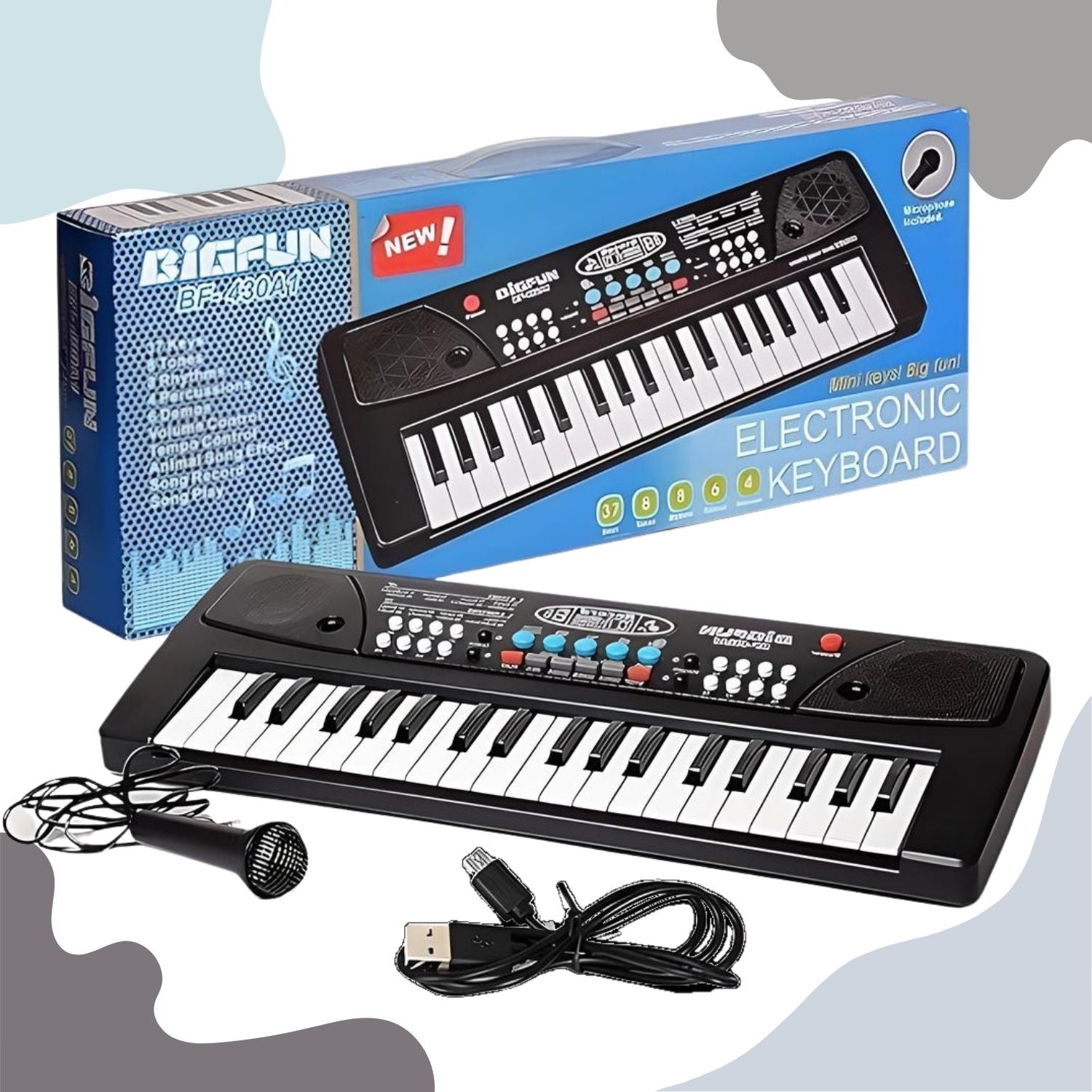 Buy MM TOYS Kids Piano Keyboard with Microphone 37 Keys- Online