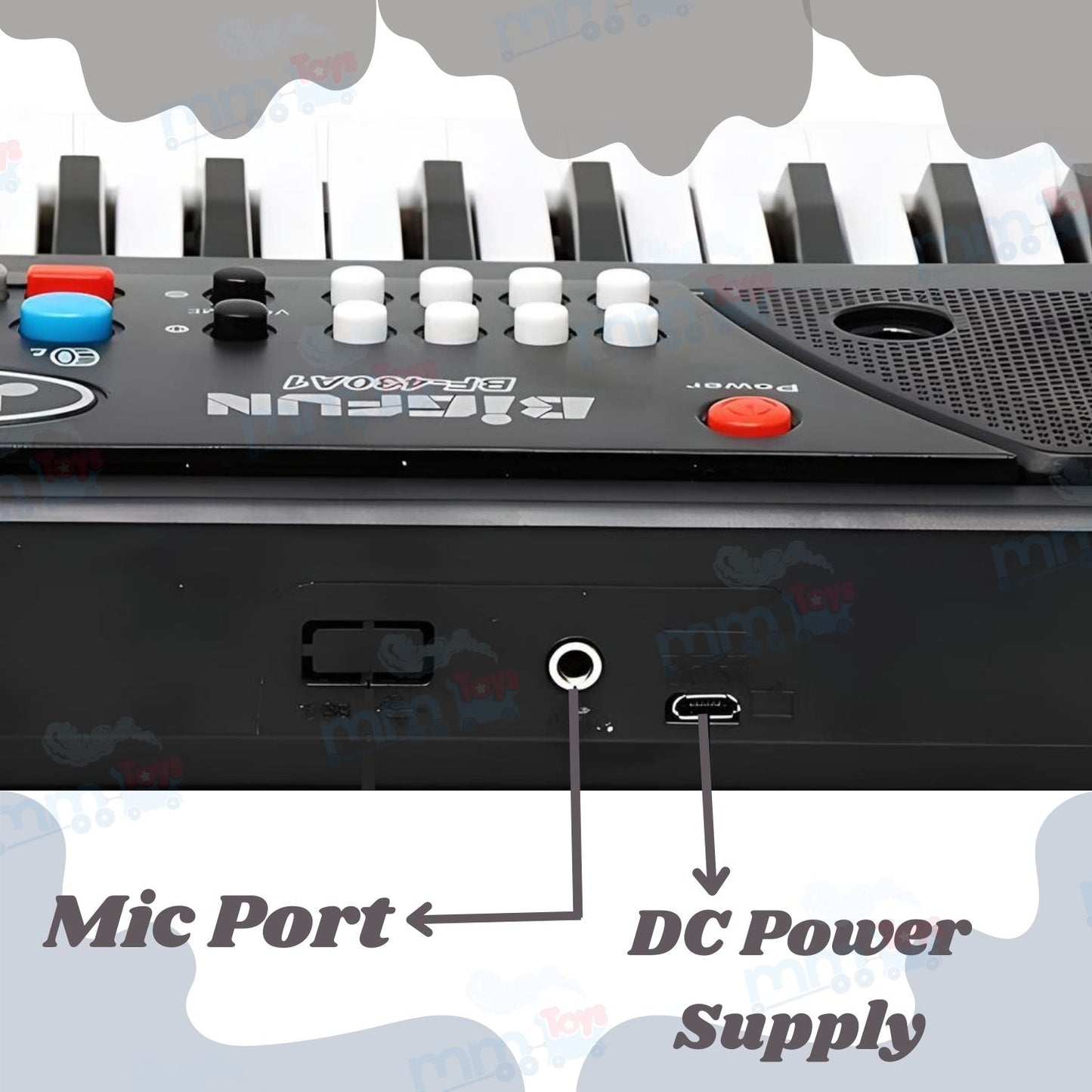 MM TOYS Kids Piano Keyboard with Microphone BF430- 37 Keys, 8 Tones & 8 Rhythms, Ages 3-7, Perfect Gift for Young Musicians