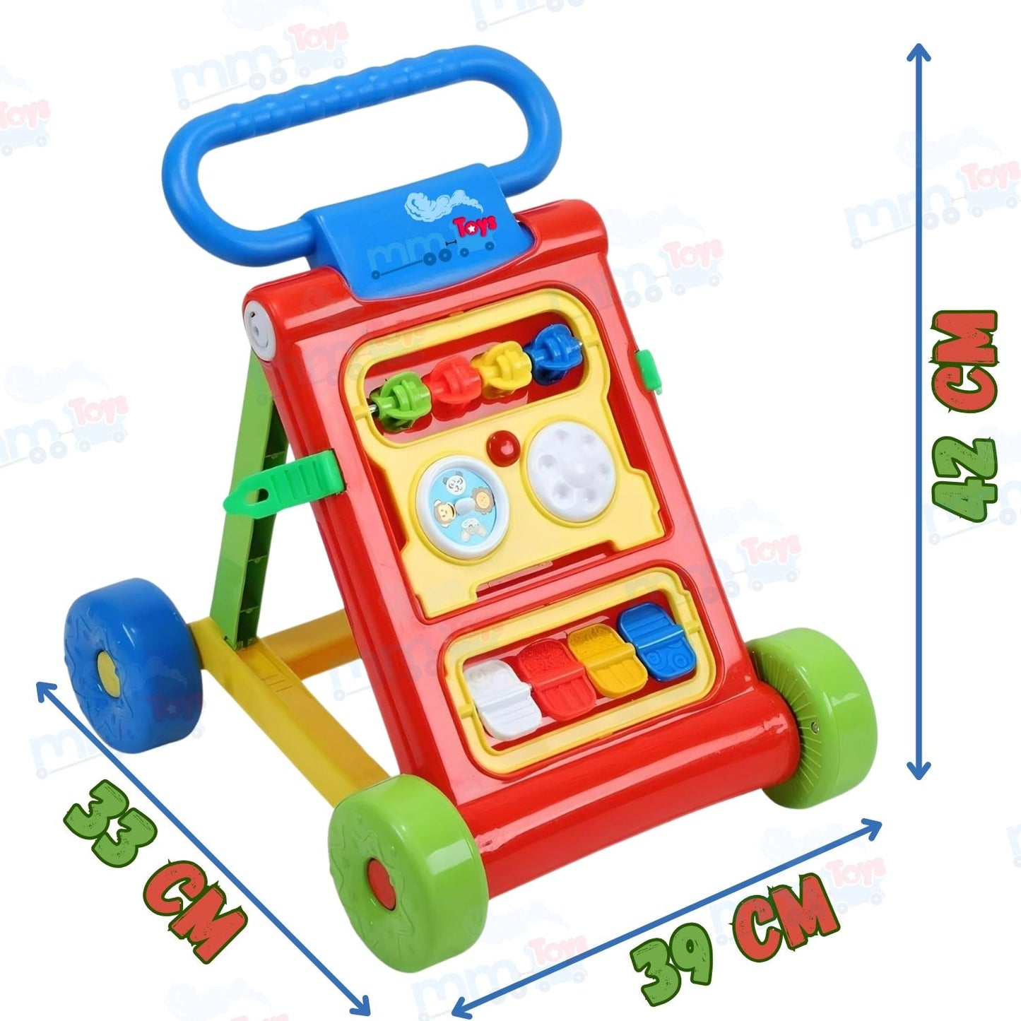MM Toys Baby Activity Walker Trainer with Music Anti-Slip Tyres For 6+ Months Infants - Color May Vary