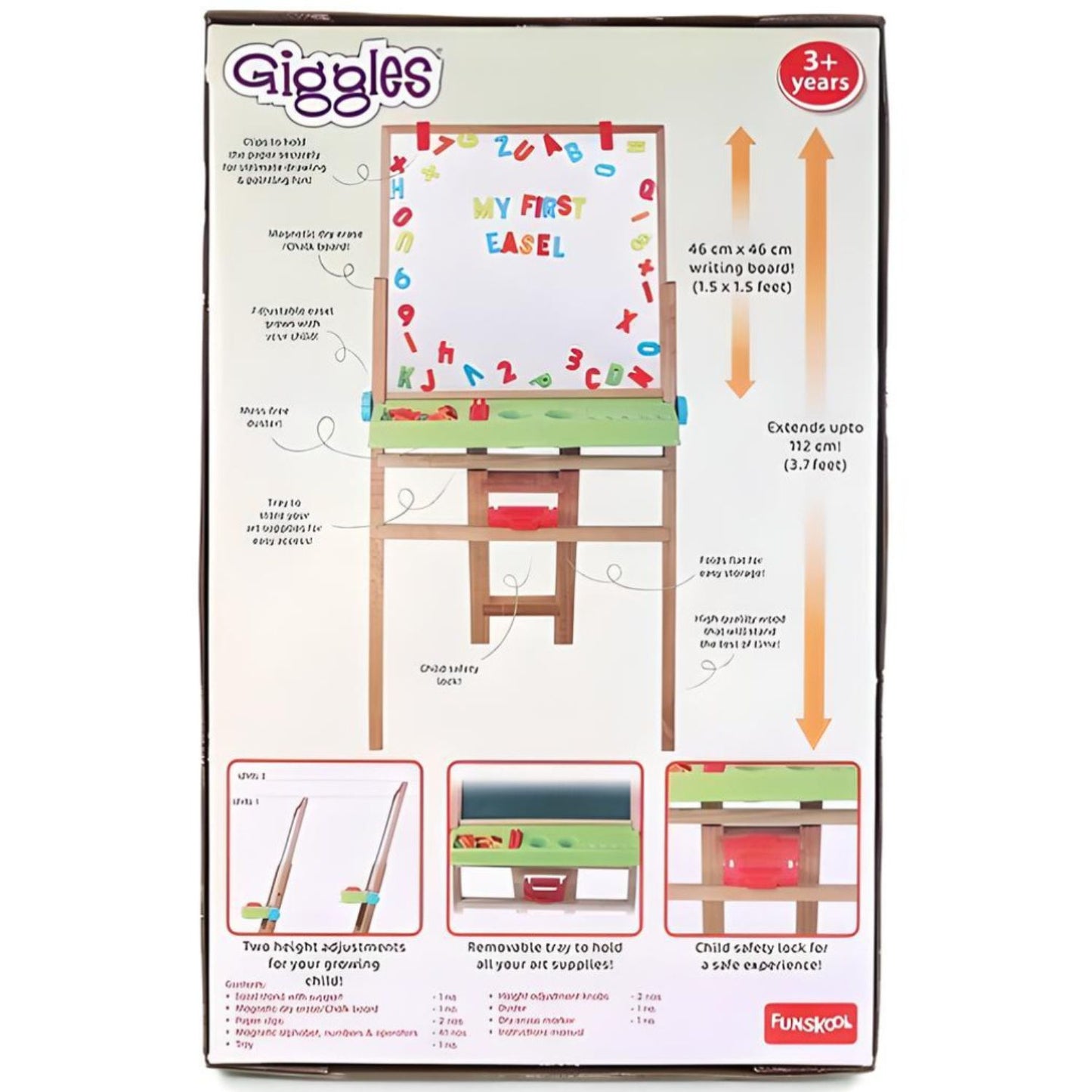 GIGGLES MY FIRST EASEL 4 IN 1 MULTICOLOR WOODEN FOR 3 TO 10 YEARS