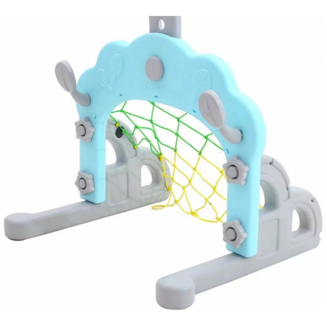 MM TOYS Basketball Hoop For Toddlers Indoor Outdoor 3 in 1 Sports Activity Play Centre 6704 Adjustable Football/Soccer Goal Game Ring Toss- Multicolor