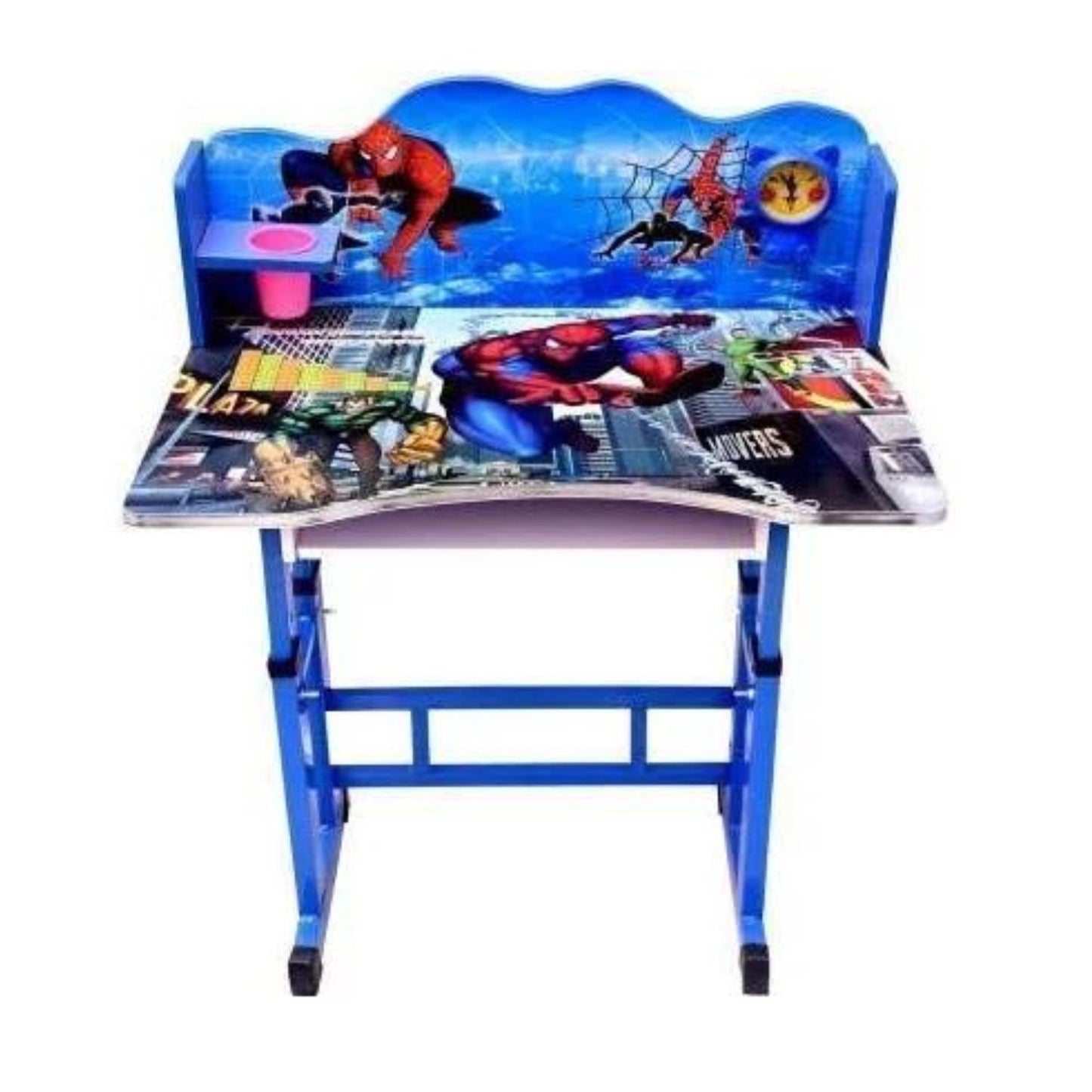 MM TOYS Heavy Duty Study Table Chair Set Multipurpose With 4 Adjustable Size For Kids For 3 To 14 Years - Blue - Design May Vary