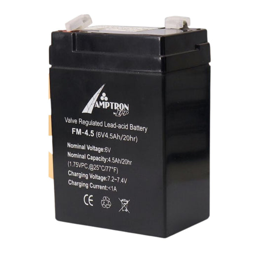MM TOYS 6V DC 4.5 A Sealed Lead Acid Battery For Toys, Solar, Emergency Lights, Security Device 