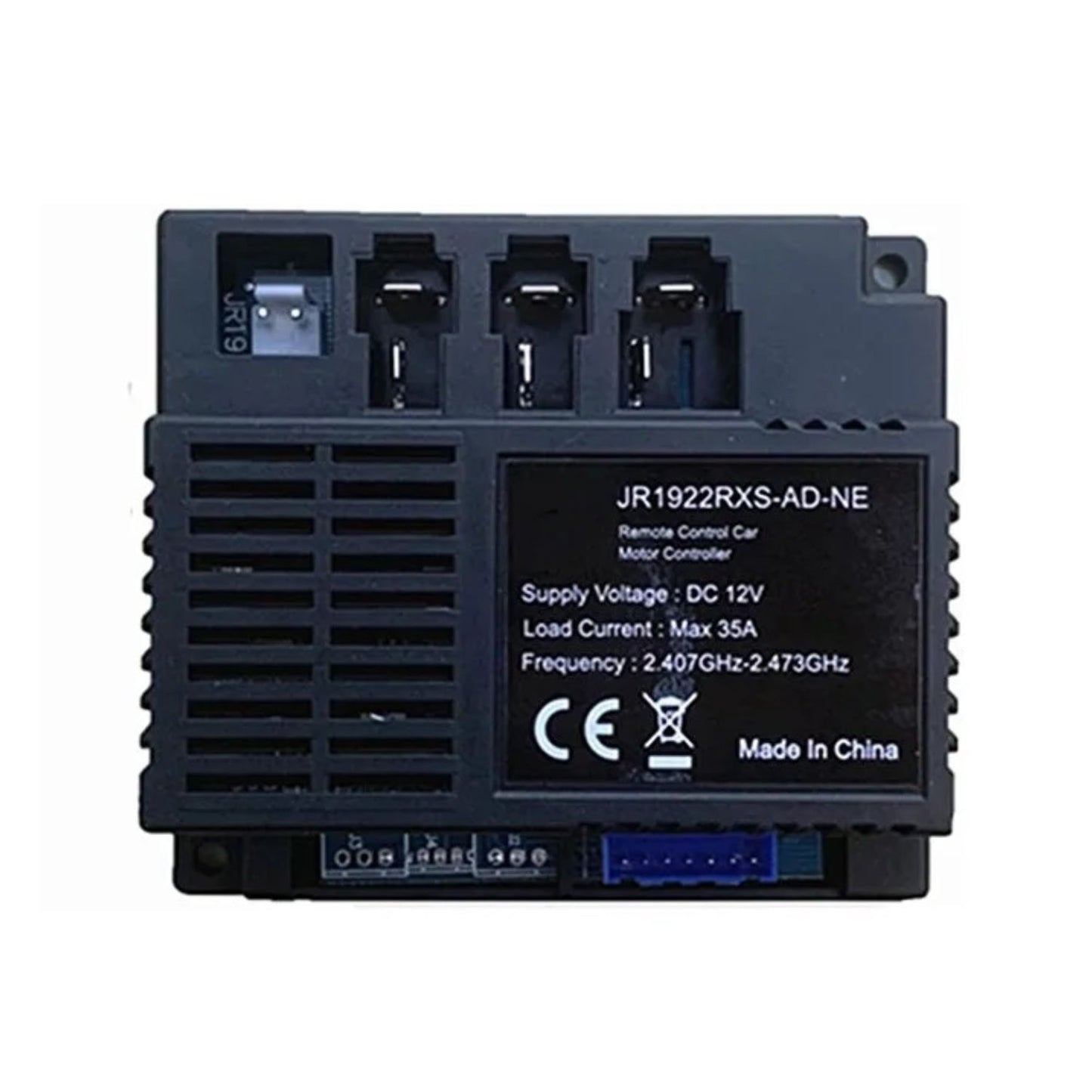 MM TOYS JR1922RXS-AD-NE 12V 2.4 Ghz Motor Controller Control Box, 7-Pin Blue Socket, For Accessories for Children Electric Ride On Car Replacement Parts -Black