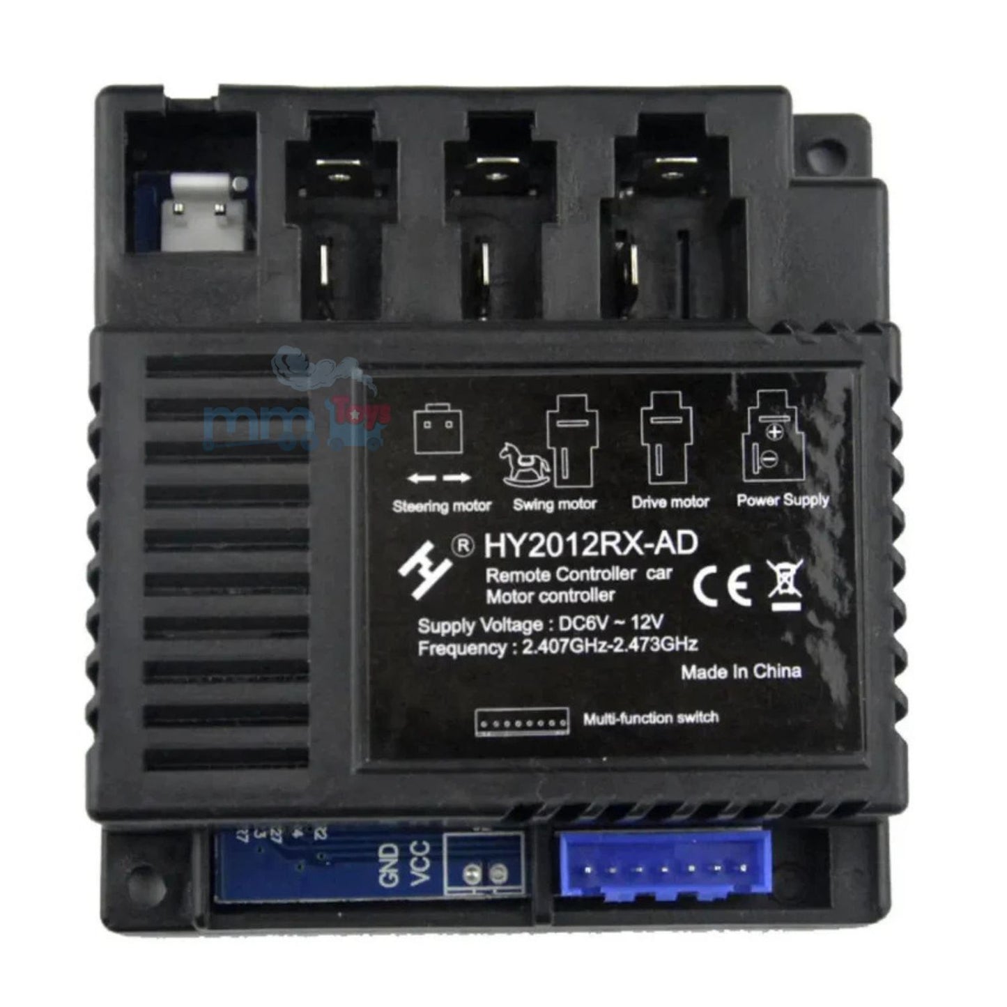 MM TOYS HY2012RX-AD Motor Controller - 2.4 Ghz, Dual Voltage (6V/12V) Compatibility, Durable Design Control Box For Kids Electric Car