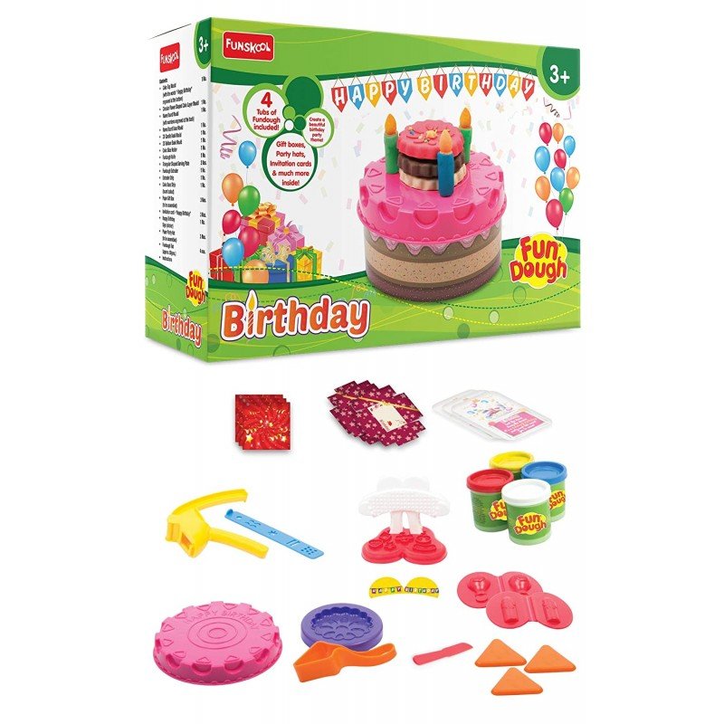 Birthday Fun Dough Set Funskool Make Birthday Set With Dough With Molds For Kids