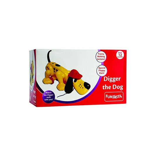 Giggles Digger The Dog Pull Along Plastic Toy For Kids 1 Year Above - Yellow