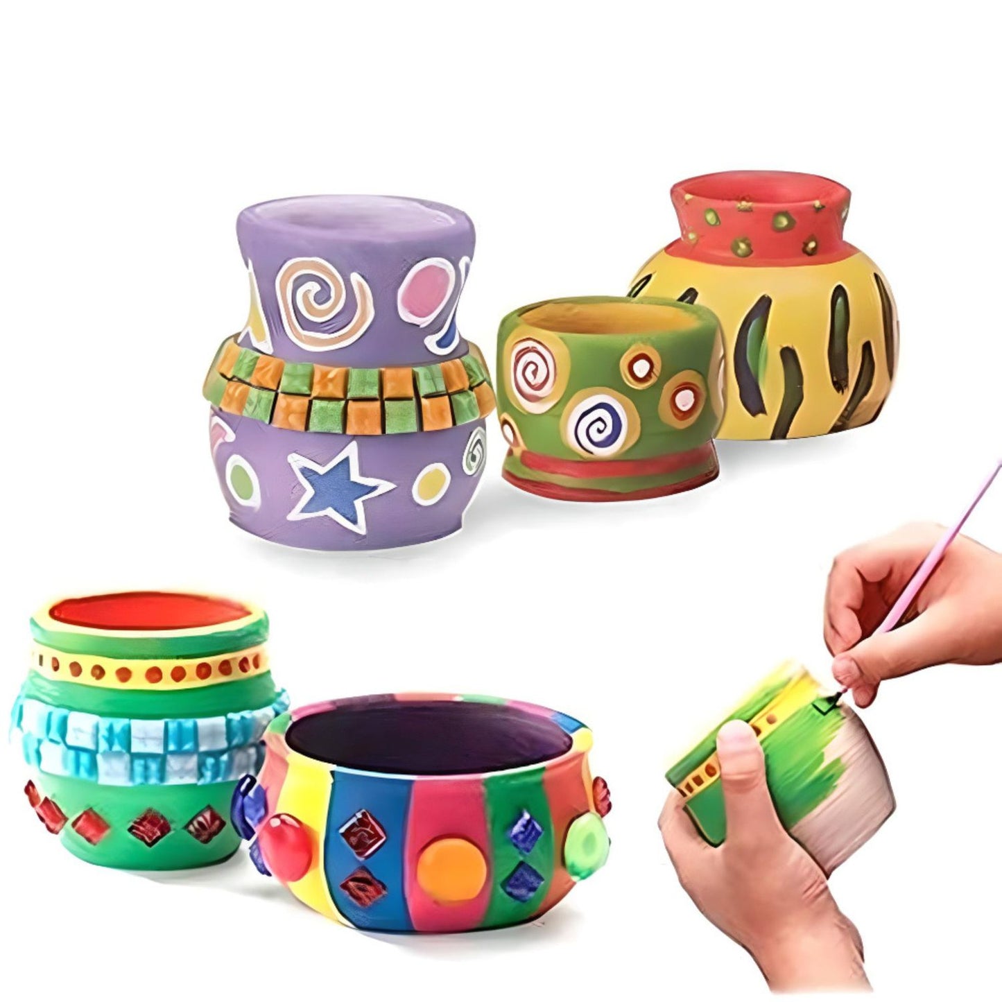 MM Toys Braintastic Kids Pottery Wheel Battery-Operated, All-Inclusive Kit, Safe & Educational, Perfect for Arts & Crafts 8+ Years - Vibrant Color Set