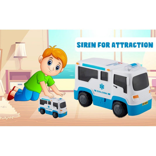 Giggles Rescue Ambulance - Activity Toy Vehicle with Lights & Sounds, Free Wheels Movement