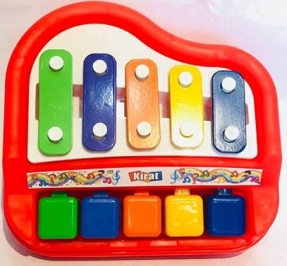 Kirat Piano with Xylophone - 5 Scales, Dual Play, Stimulating Musical Toy for Children, Educational Fun for Kids - Multicolor