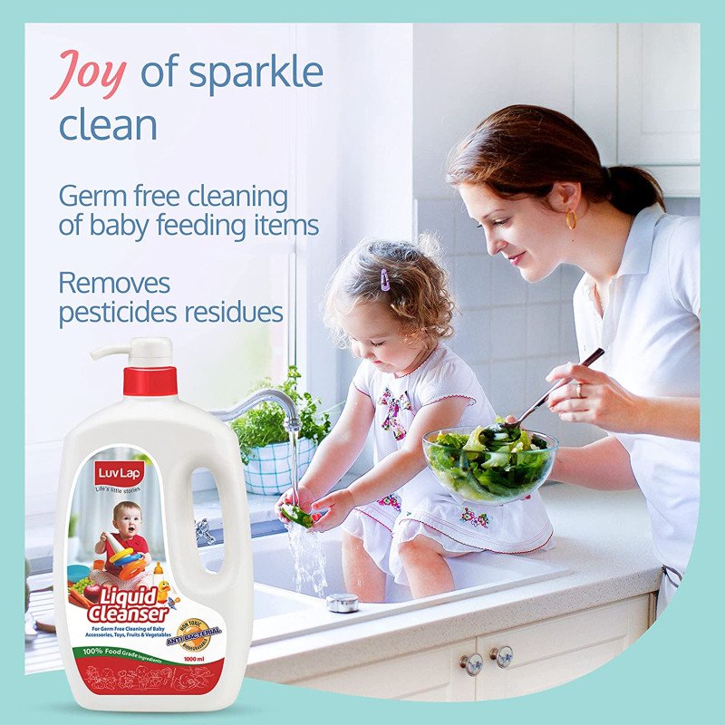 LUVLAP BABY BOTTLES, ACCESSORIES AND VEGETABLE LIQUID CLEANSER 1000 ML