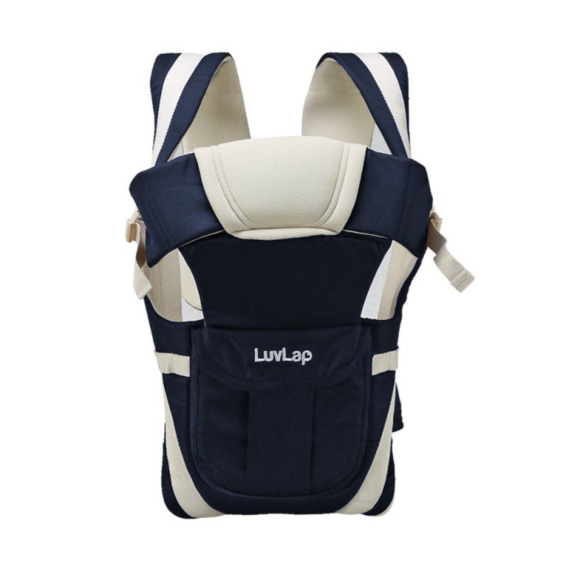 LUVLAP ELEGANT BABY CARRIER WITH 4 CARRY POSITIONS, FOR 4 TO 24 MONTHS BABY, MAX WEIGHT UP TO 15 KGS (DARK BLUE)