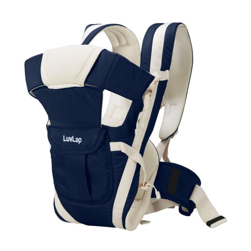 LUVLAP ELEGANT BABY CARRIER WITH 4 CARRY POSITIONS, FOR 4 TO 24 MONTHS BABY, MAX WEIGHT UP TO 15 KGS (DARK BLUE)