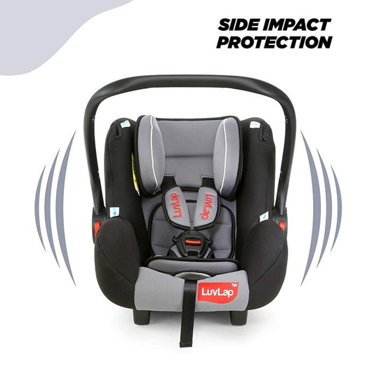 LUVLAP 4 IN 1 BABY CARRY COT CUM CAR SEAT, ROCKER, CHAIR, 0 MONTH+, CARRYING CAPACITY 13KG, 5 POINT SAFETY BLACK