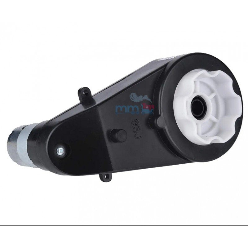 MM TOYS 12V Gear Box 6 GROOVES , 8 MM Hole Complete Replacement Part , Motor Included 18000 RPM For Kids Electric Rideon Car, Jeep Bike - Black