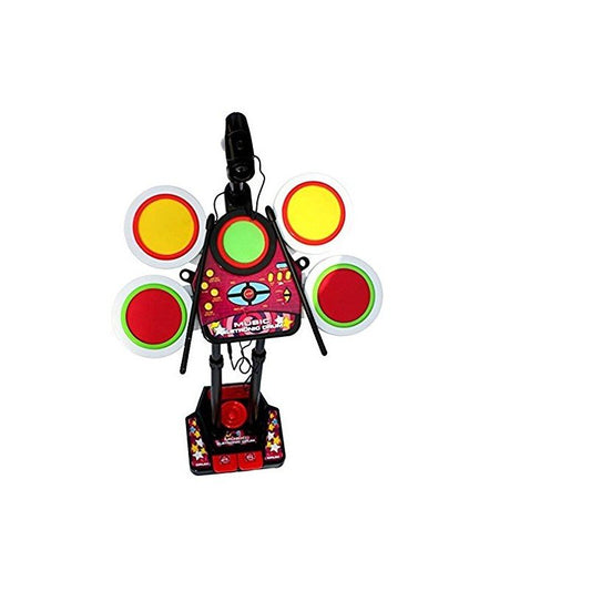 MM TOYS JR. DRUM BEAT SET 20335 WITH MICROPHONE AND PEDAL MECHANISM For 5+ Year Kids