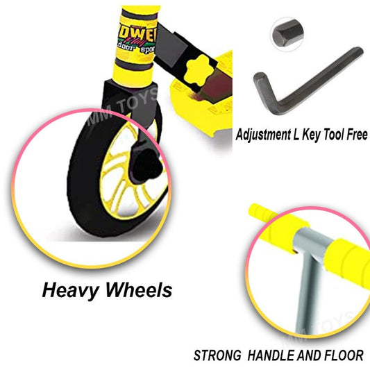 MM TOYS JUNGLE FRIENDS POWER PLAY HEAVY DUTY 3 WHEELS KICK SCOOTER FOR KIDS , HEIGHT ADJUSTMENTS, WIDE GRIP HANDLE , NEW FOLDING