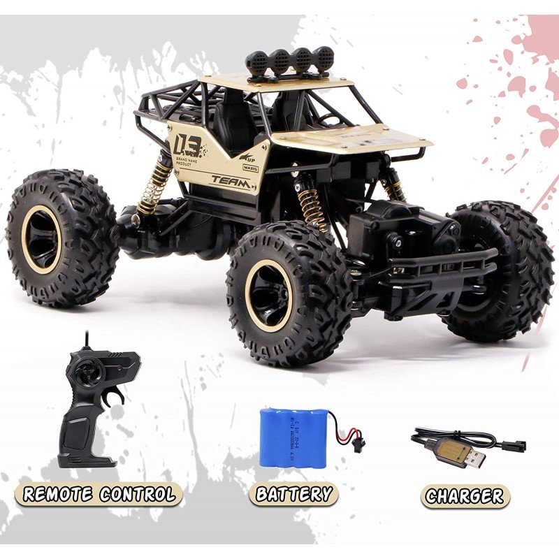 MM TOYS OFF ROAD ROCK CRAWLER MONSTER TRUCK CAR ALLOY AND PLASTIC MATERIAL REMOTE CONTROL 2.4 GHZ RECHARGABLE BATTRIES INCLUDED