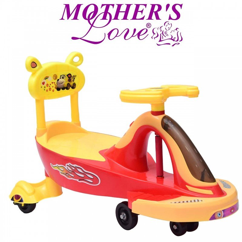 Mother's Love Magic Twister Swing Car With Music & Light, Ages 2-5, No Pedals, Fun Indoor/Outdoor Ride, Color May Vary