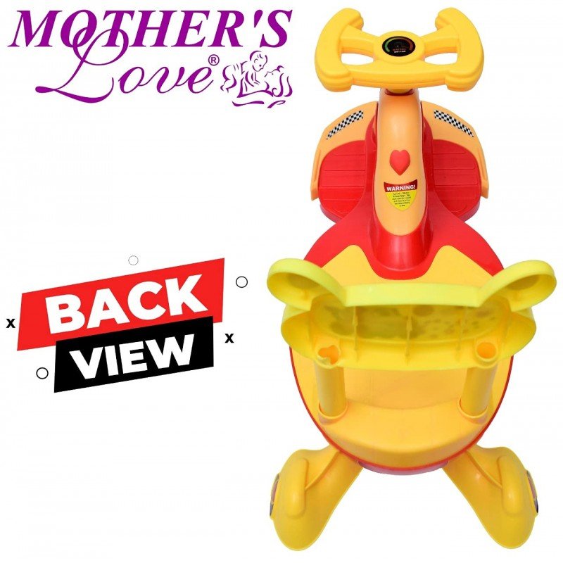 Mother's Love Magic Twister Swing Car With Music & Light, Ages 2-5, No Pedals, Fun Indoor/Outdoor Ride, Color May Vary