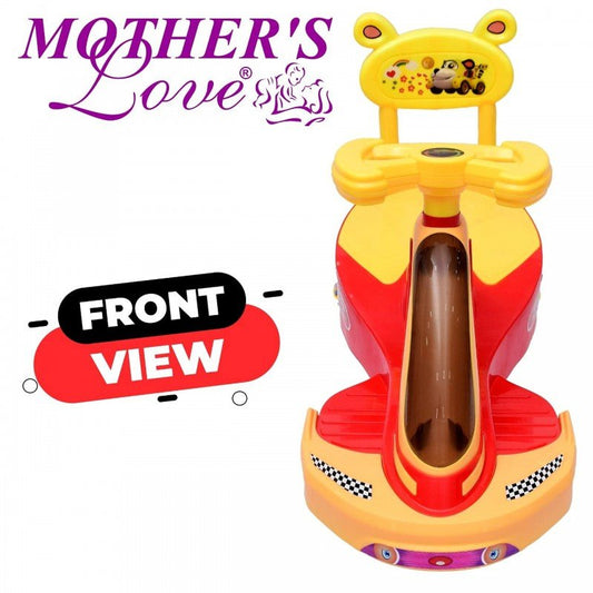 Mother's Love Magic Twister Swing Car With Music & Light, Ages 2-5, No Pedals, Fun Indoor/Outdoor Ride, Color May Vary