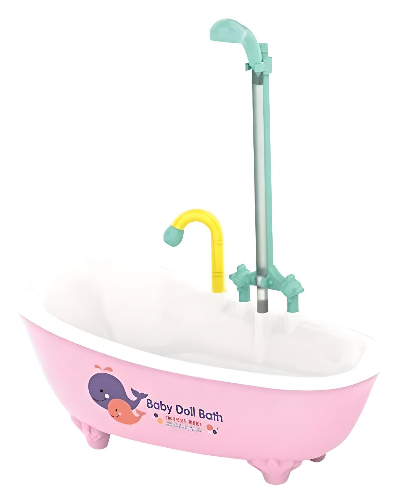 MM Toys Doll Electrical Baby Doll Bath Tub Set, Functional Shower, Water Spraywith  wordable Accessories, Multicolor