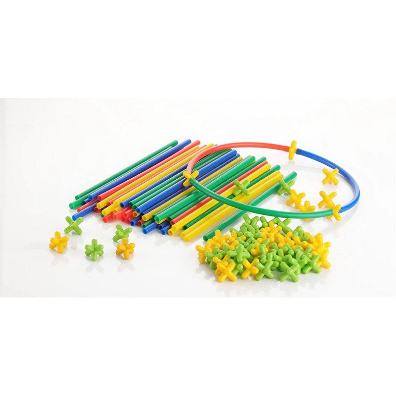 Aditi Toys Brick Set 4d Pipe Blocks Building Toys Straws And Connectors Space Children Intelligence To Improve Kids Creativity And Imagination 5+ Year - 118 pcs