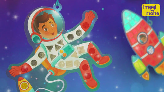 Imagimake Mirror Mosaic Ocean | Mess Free DIY Mosaic Craft kit ,950+ Foil Sticker | Birthday Gift for Girls Ages 4 5 6 7 Year Old