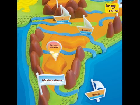 Imagimake Mapology - Physical Features of India Learn 50+ Geographical Features Like Mountains, Rivers, Plateaus Educational Toy and Learning Aid Puzzles for Age 5 Years+