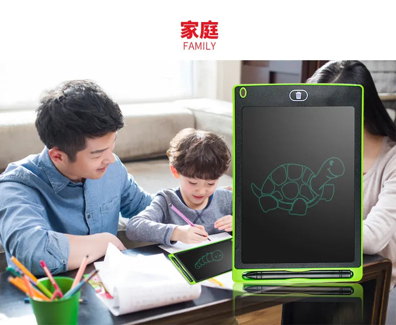MM TOYS LCD Writing Tablet: 12-Inch Erasable Doodle Pad, Educational Kids' Toy, Portable Digital E-Writer for Home, School, Office Color May Vary