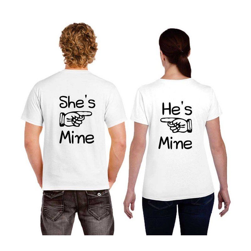 SHE'S MINE HE'S MINE 2 PCS T-SHIRT WITH PRINT