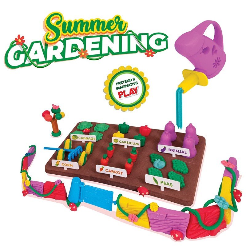 Funskool Summer Gardening Fun Dough Set | 20 Pieces & 5 Color Tubs | Ideal for Ages 3+