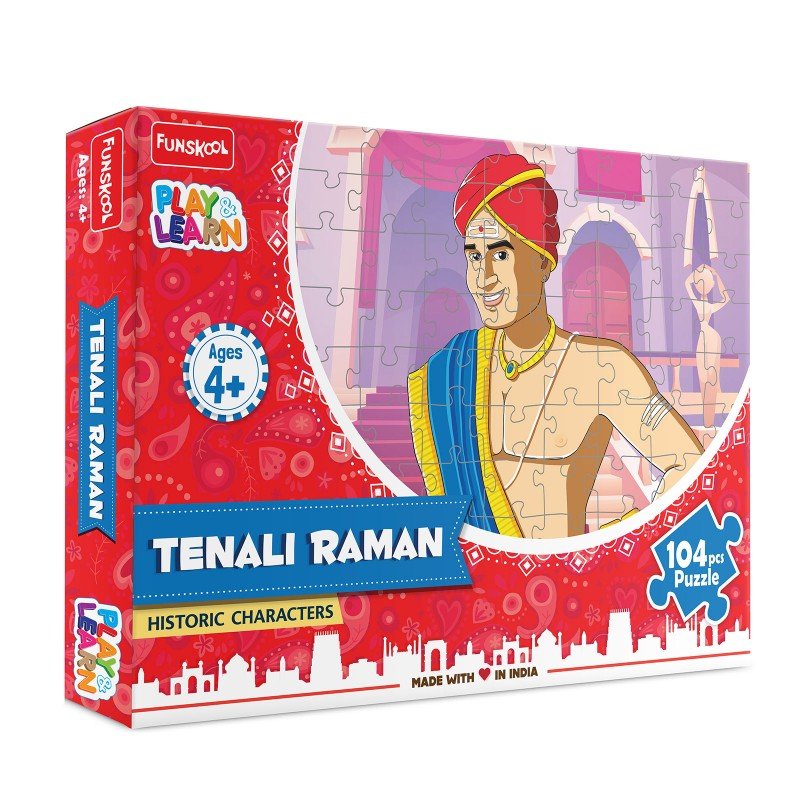 Funskool Tenali Raman Historic Characters Puzzle - 104 Pcs Board Game for Kids - Fun & Educational