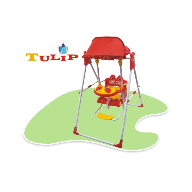 TULIP GARDEN SWING WITH MUSIC , SAFTY BELT AND UMBRELLA HOOD