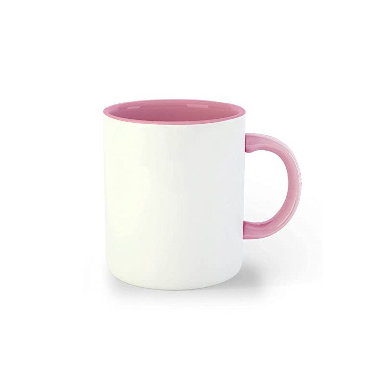 MM TOYS TWO TONE CUSTOM PINK CERAMIC COFFEE MUG WITH PHOTO PRINT