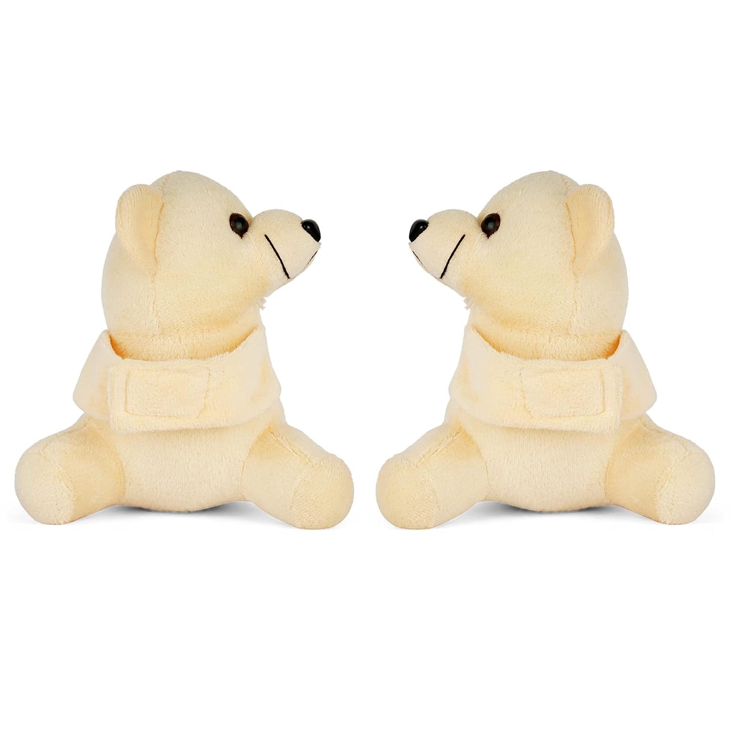 MM TOYS 4 Pcs Teddy Bear Soft Plush Toy Tieback Holdback Holder for Window Curtain Drapes Living Room Home Decoration Accessories for Children Pack of 2 - (5 X 6 Inch, Dark Brown)
