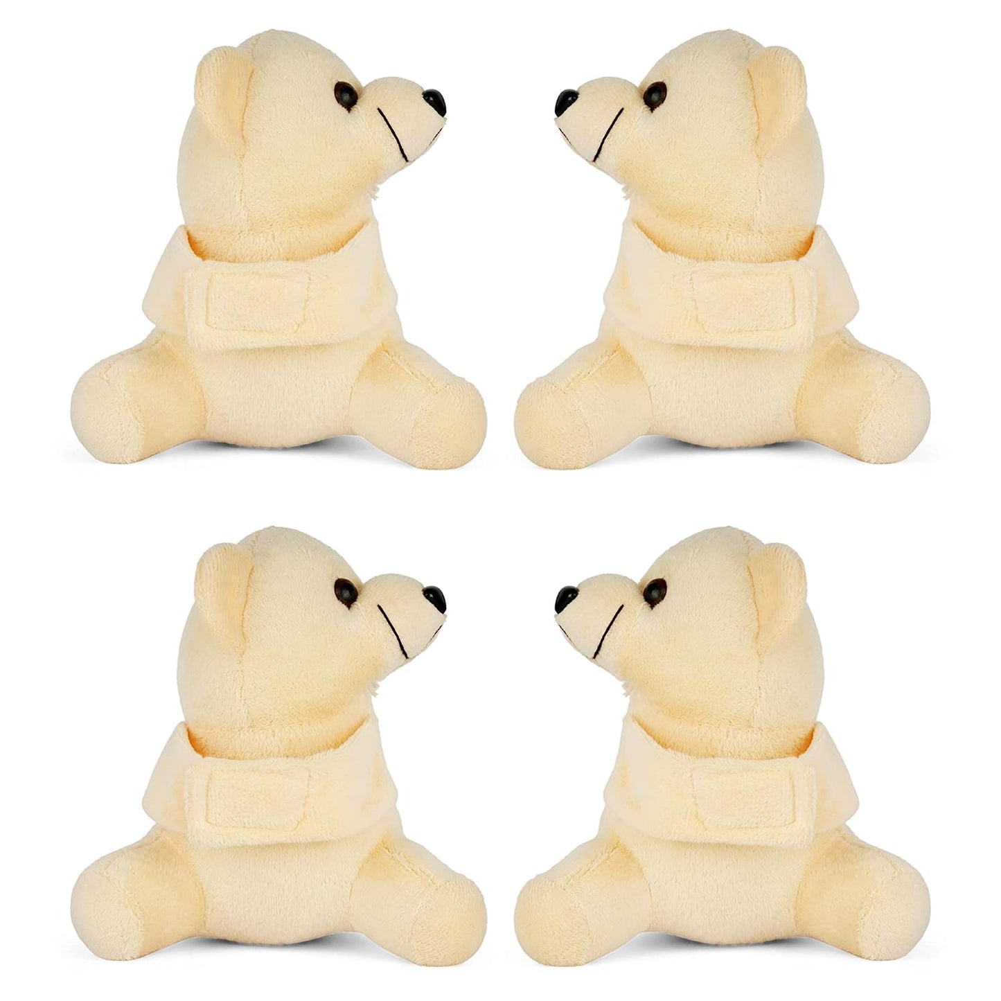 MM TOYS 4 Pcs Teddy Bear Soft Plush Toy Tieback Holdback Holder for Window Curtain Drapes Living Room Home Decoration Accessories for Children Pack of 2 - (5 X 6 Inch, Dark Brown)
