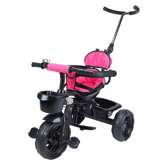 Toyzoy Maple Pro Max Tricycle for Kids, Solid Metal Frame, Foldable Canopy, Cushioned Seat, Parent Handle, Footrest, Plug & Play Wheels, Boys & Girls 1-5 Years, TZ-532 (Blue)