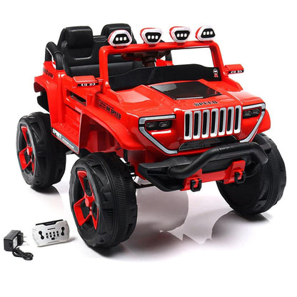 MM TOYS Electric Jeep Wrangler Ride-On for Kids 4 X 4 - Light, Music, USB Support, Swag Feature, Perfect for 3 to 9-Year-Old Kids, Model 1200A,12V Rechargeable Batteries, Load Capacity up to 45 Kg