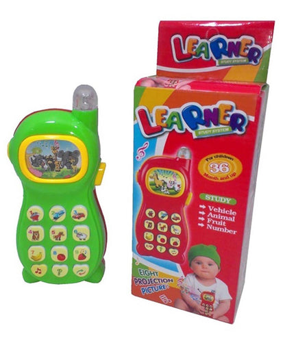 MM TOYS Learning & Projector Toy Phone - 8 Projections, Sounds, Music, Light -Educational Fun for Ages 1-4