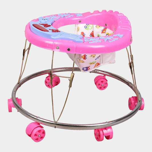 MM TOYS Round Shape Baby Walker With Light And Music For 3+ Months - Color May Vary