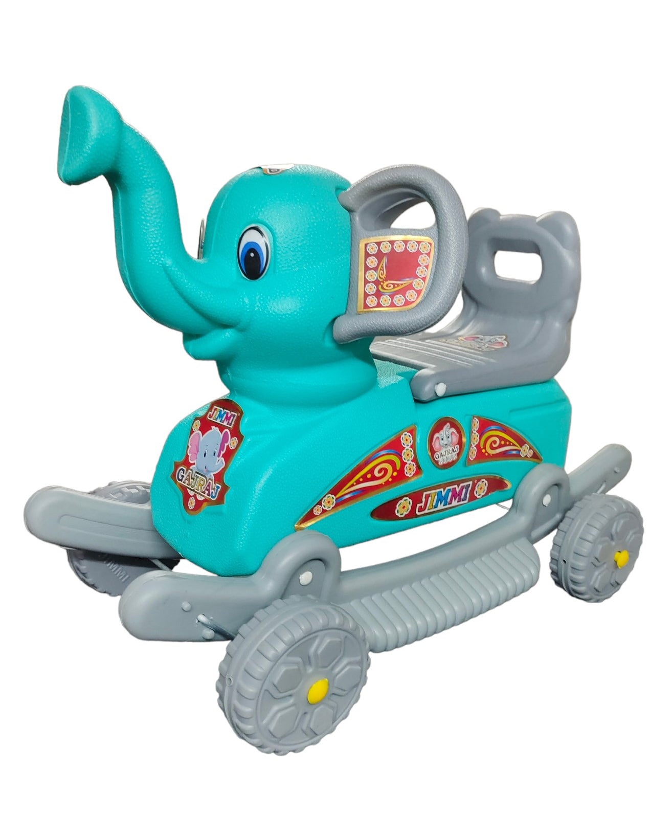 MM Toys JumboRide 2 in 1 Baby Elephant Rider Fun & Safe, Ideal for Kids 1-5 Years, Boosts Motor Skills, Perfect Birthday Gift, Multicolor