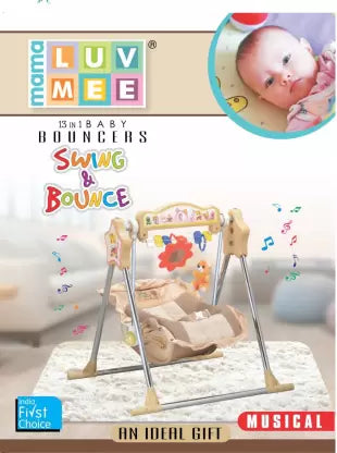 MM Toys 13-in-1 Musical Carry Cot: Versatile Newborn Bouncer, Swing with Mosquito Net In-built Bath Tub for 0+ Months Babies