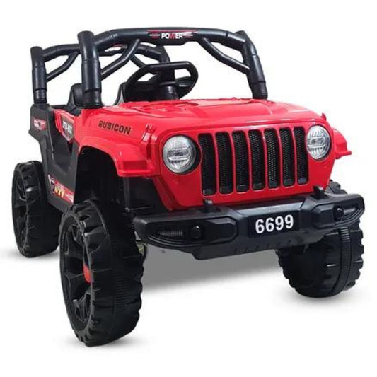 MM TOYS Electric Jeep Ride-On for Kids - Lights, Music, USB Support, Perfect for 2 to 7-Year-Old Kids, Model 6699, 12V Rechargeable Batteries