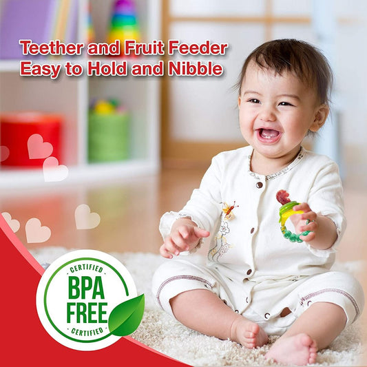 LuvLap Baby Safe Food and Silicone Fruit Nibbler, Gentle on Gums BPA Free , Food Grade For 6+ Months ( 18600 )- Multicolor