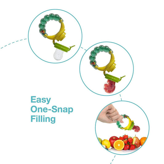 LuvLap Baby Safe Food and Silicone Fruit Nibbler, Gentle on Gums BPA Free , Food Grade For 6+ Months ( 18600 )- Multicolor
