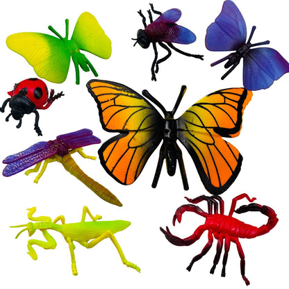 MM TOYS PVC Insect Toy Set (8 Pieces) – BIS Certified Non-Toxic Unbreakable Bug Figures for Kids 3–8 Years