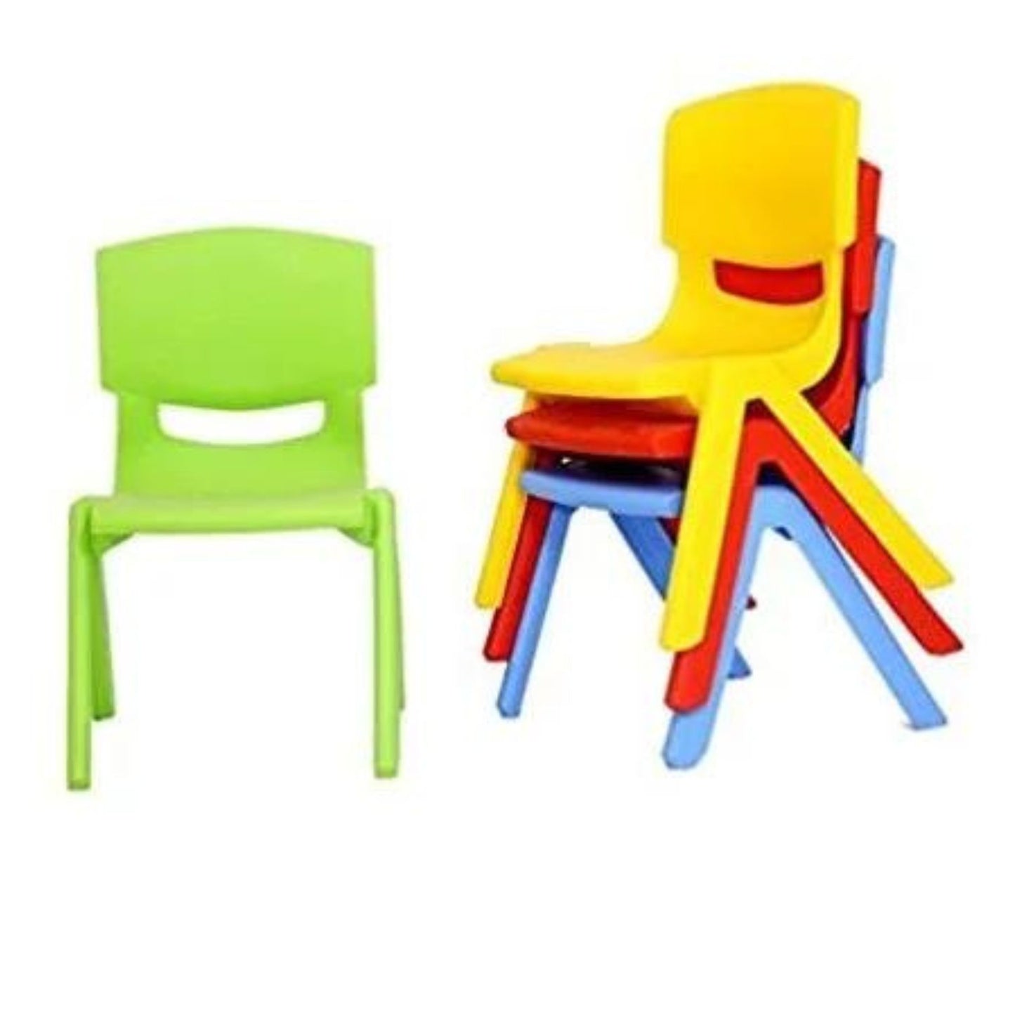 PlayGro Heavy Duty 1116 Small Plastic Chair - Durable & Comfortable Seating for Kids & Adults - Perfect for PreSchool & Personal Use Pack Of 1 Pc - Color May vary