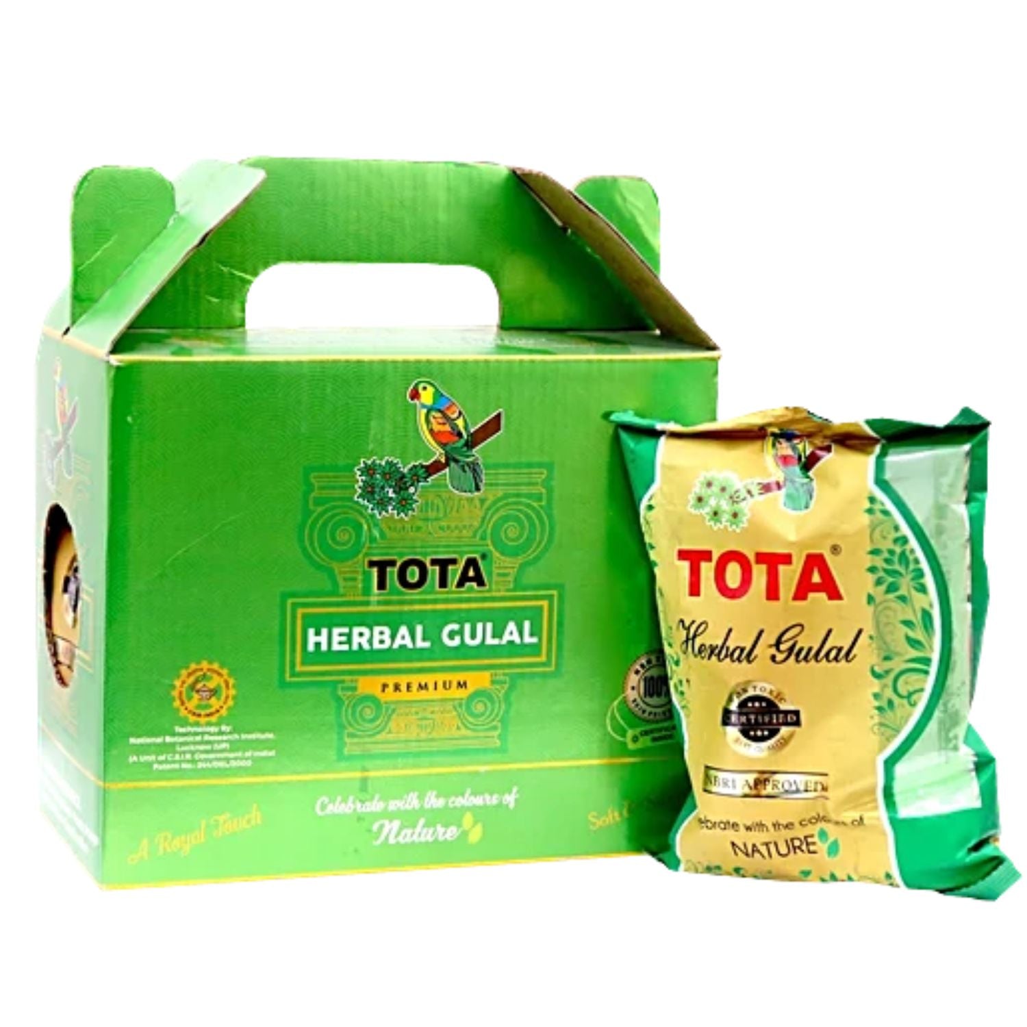 Tota Premium Pure Herbal Gulal 500g (100g x 5 Assorted Colors) – Non-Toxic, Skin Safe, Eco-Friendly Holi Colors Made in India